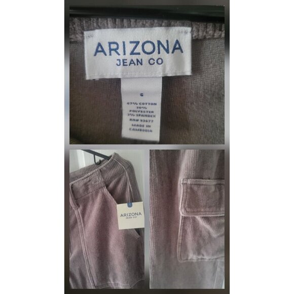 ARIZONA Low Rise Loose Fit Wide Leg Style Corduroy Cargo Pant-Juniors -6 - Picture 10 of 10